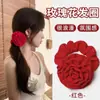 Nuevo Estilo Chino Pinza para el Cabello de Flor Rosa Suave Pinza para Moño Retro Pinza de Flor Accesorio para el Cabello de Ambiente Foto