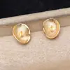 Accesorios para Pendientes de Perla de Concha de Plata S925 Pendientes de Aro Irregulares DIY Pendientes Lisos 5-7 6146