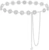 Corrente de Cintura Redonda de Metal Prateado Estilo Retrô Boêmio para Mulheres, Acessório de Cintura de Nicho com Toque de Luxo, Estilo Étnico para Saias