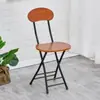 Silla Plegable Silla de Comedor Doméstica Silla Simple Silla de Ocio con Respaldo Taburete de Dormitorio Silla de Balcón Taburete Redondo Portátil para Adultos