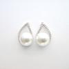 Aretes en forma de V de alto temperamento de Cao Shi, diseño de perla de imitación, aretes exquisitos, elegantes de alta clase, aretes explosivos simples