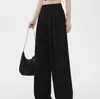 Nuevos Pantalones de Traje Rectos para Mujer Primavera y Otoño Cintura Alta Caída Sueltos Pierna Ancha Estilo Elegante para el Trabajo