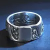 Plata Pura Oro Arowana Moneda de Cobre Anillo de Plata Pura Anillo Abierto para Hombre Riqueza Deseo Propicio Artesanía Retro