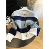 Design color-block estilo coreano, cardigã de tricô listrado contrastante para mulheres, nova coleção outono/inverno, tricô curto casual e retrô