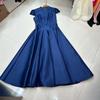 Vestido Nanyou Estilo Hepburn Europeo y Americano Francés Cuello Cintura Adelgazante Adelgazante Dobladillo Grande