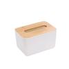 Caja de pañuelos de escritorio con cubierta de madera de bambú creativa, caja de pañuelos para sala de estar, mesa de café, caja de almacenamiento de servilletas simple, tubo de pañuelos