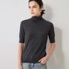 Suéter de cachemira nuevo para mujer, cuello alto, manga corta, color liso, suéter de punto de cachemira fina peinada de 16 hilos, suéter holgado suave