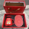 Caixa de Presente para Caneca de Temperatura Constante Conjunto de Canecas Cerâmicas de 55 Graus Caneca Aquecedora de Isolamento para Leite Pode Imprimir Logo Caneca Térmica Caneca de Água Doméstica
