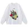 Directo del fabricante: Camiseta de manga corta desgastada, estampado floral inspirado en anime japonés, holgada, hombros caídos, moderna, top de manga corta holgado
