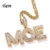 Colar de hip hop europeu e americano completo Diamante Escada média quadrado costura carta pingente colar novo personalizado joias privadas atacado