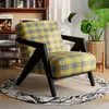 Silla Richard Nórdica de Madera Maciza Sillón Individual para Sala de Estar Silla de Ocio para Balcón Café Estilo Antiguo Silla Carbonizada
