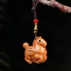 Madeira de Jujuba Sândalo Dourado Cavalo Correndo Cavalo do Zodíaco Chaveiro Pingente Ornamento de Madeira Chaveiro Corrente de Celular Pingente de Bolsa