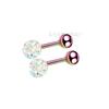 Comercio electrónico transfronterizo moda europea y americana acero de titanio brillante colorido 3.4 mm bola de diamantes completa clavo de oreja clavo de cartílago joyería para piercing