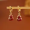 Brincos de Cabacinha de Madrepérola Natural Dupla Face, de Alto Padrão, Modernos, Simples, Festivos e Auspiciosos, Novos Acessórios Estilo Chinês