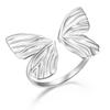 Anillo Lingdie fresco, avanzado, hecho a mano, anillo de plata con mariposa, anillo Mori natural, simple, combinable, abierto para mujer