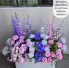 Arreglo de Suelo para Boda Camino Morado Guía de Flores Flor Colgante Flor Artificial Banquete de Compromiso Arreglo de Boda Decoración de Escenario de Salón de Bodas Flor