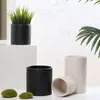Maceta de cerámica multicolor con chorro de arena y láser, cilíndrica de arcilla, grande, con platillo, para balcón, planta de orquídea verde en maceta