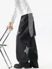 Jeans con Parche de Estrella Estilo High Street Americano para Hombres y Mujeres, Otoño Hip-Hop Diseño Holgado Orejas de Conejo para Bailar Pantalones de Pierna Ancha