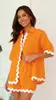 2024 Principios de Primavera Nuevo Transfronterizo Europeo y Americano Comercio Exterior Femenino Moda Sencilla Camisa Corta Traje Casual -88156