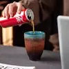 Caneca de Café Cerâmica Torneada em Forno, Caneca Retro Gradiente de Aparência Sofisticada, Copo de Enxágue Bucal Criativo de Grés, Copo de Água Doméstico para Pousada