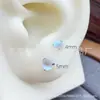 Pendiente de garra de titanio F136 de tres puntas con bola redonda de piedra lunar, joyería para perforación corporal de aleación de titanio G23, piercing de lengua, piercing de hueso de oreja