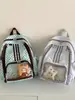 Mochila escolar de lunares gran capacidad insignia transparente bolsa para lápices para ir al trabajo mochila escolar casual bolsa transparente bidimensional para lápices