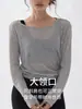 Top Deportivo para Mujer Talla Plus para Cubrir la Forma del Cuerpo, Adecuado para Fitness, Correr, Yoga, Conjunto de Cubierta Holgada de Manga Larga con Pantalones Cortos tipo Tiburón de Tres Cuartos