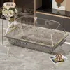 Nuevo Set de Bandeja de Preparación para Lavabo Refrigerado Plato para Pastel de Postre Fruta Congelada Sushi Sashimi Lavabo Transparente con Tapa