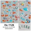 Novos Adesivos de Unha Redanco 5D Embossados Populares Fofos de Cristal de Gelo Peixe Dourado Pequeno Adesivos Estéreo para Unhas He-1128