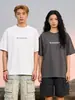 Camiseta de Manga Corta con Estampado de Graffiti Americano Tendencia Nacional Original Blackeden Letras Reflectantes para Hombres y Mujeres Tops de Pareja Verano