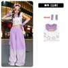 Disfraz de Jazz para Niña Ropa de Calle Frita Chaleco Ombliguero Traje de Jazz Pantalones Hip Hop Verano Espectáculo de Jazz Ropa de Moda