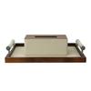 Decoración de bandeja geométrica de nogal minimalista moderna, modelo de sala de ventas, oficina, bandeja de almacenamiento, sala de estar, dormitorio, decoración suave