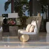 Sofá de Exterior, Cama de Ocio para Exteriores, Silla de Ratán, Sofá de Ratán Impermeable para Patio Exterior de Villa de Jardín Creativa