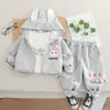 Ropa de Otoño para Niñas Set de Manga Larga de Zanahoria y Conejo Ropa Nueva 2025 Set de Tres Piezas de Temporada para Bebé Ropa Infantil de Moda Venta al por Mayor