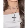 Collar Cruzado Resistente Europeo y Americano Dulce y Fresco, Lujo Accesible y Cadena para Clavícula Apilada Incrustada con Diamantes de Alta Gama, Accesorios de Diseño Moderno