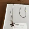 Collar de Cordón de Cuero con Estampado de Leopardo Corazón y Estrella Vintage para Mujer 2026 Nuevo Popular Diseño de Nicho Accesorio de Cadena Larga para Clavícula