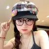 Gorra de repartidor japonesa linda estilo coreano para mujer, nuevo modelo de principios de otoño, decoración para estudiantes, combinada con gorra octagonal a cuadros