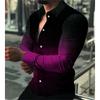 2023 comércio exterior transfronteiriço europeu e americano primavera e outono nova camisa masculina casual de manga comprida com lapela moda estampada de manga comprida
