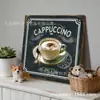 Placa de Hierro Decorativa de Café con Cruz 20 30cm Cuadrada Hoja de Hierro Estañado Pintura Tablero Visual Publicitario de Menú