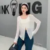 Cardigã Lyocell Tencel, camisa com proteção solar, gola V, cor sólida, peça externa de verão, blusa de malha de manga comprida, top de malha feminino slim fit