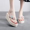 Pantuflas de nuevo estilo 2022 para mujer, moda de verano para exteriores, combinan con todo, chanclas para la playa, sandalias de playa, chanclas de plataforma con flores