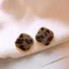 Otoño e Invierno Populares Retro Modernos Atmosféricos Terciopelo Estampado Leopardo Flor Pendientes Personalizados Accesibles Lujo Super Hada Elegantes Pendientes de Gama Alta