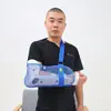 Cabestrillo de antebrazo de malla con correa de fijación para la muñeca, soporte protector para pacientes post-fractura, cabestrillo transpirable