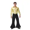 Traje de DS para discoteca europea y americana, atuendo de escenario para cantante de bar, nuevo conjunto retro de los 80 con pantalones acampanados, venta al por mayor