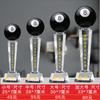 Trofeo de Cristal de Billar Bola Ocho Producción Resina Metal Figura Trofeo Campeón Competencia de Snooker Conmemorativo