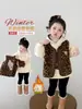 Colete sherpa com estampa de leopardo para meninas, nova coleção outono/inverno 2026, jaqueta colete de fleece estilosa e moderna