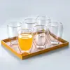Atacado de fábrica copo de café transparente de vidro borossilicato de camada dupla copo de água isolado doméstico copo de leite copo de suco