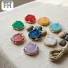 Colar Cruzado Colorido com Pingente em Gradiente, Design de Nicho Cluster Irregular de Cristal de Imitação Acessórios de Brincos de Alta Qualidade