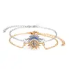 Pulseira Empilhada Sol e Lua Brilham Juntos para Mulheres Design Simples Personalizado Transfronteiriço Europeu e Americano Pulseira de Casal Sol e Lua com Diamante