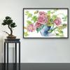Feliz 99 punto de cruz nueva rosa silvestre flor pequeña tela decorativa pintura colgante sala de estar auto bordado bordado venta al por mayor